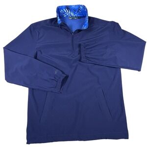 Scales Pullover Unisex Small Navy Tropical Quarter Zip Performance Active Jacket
